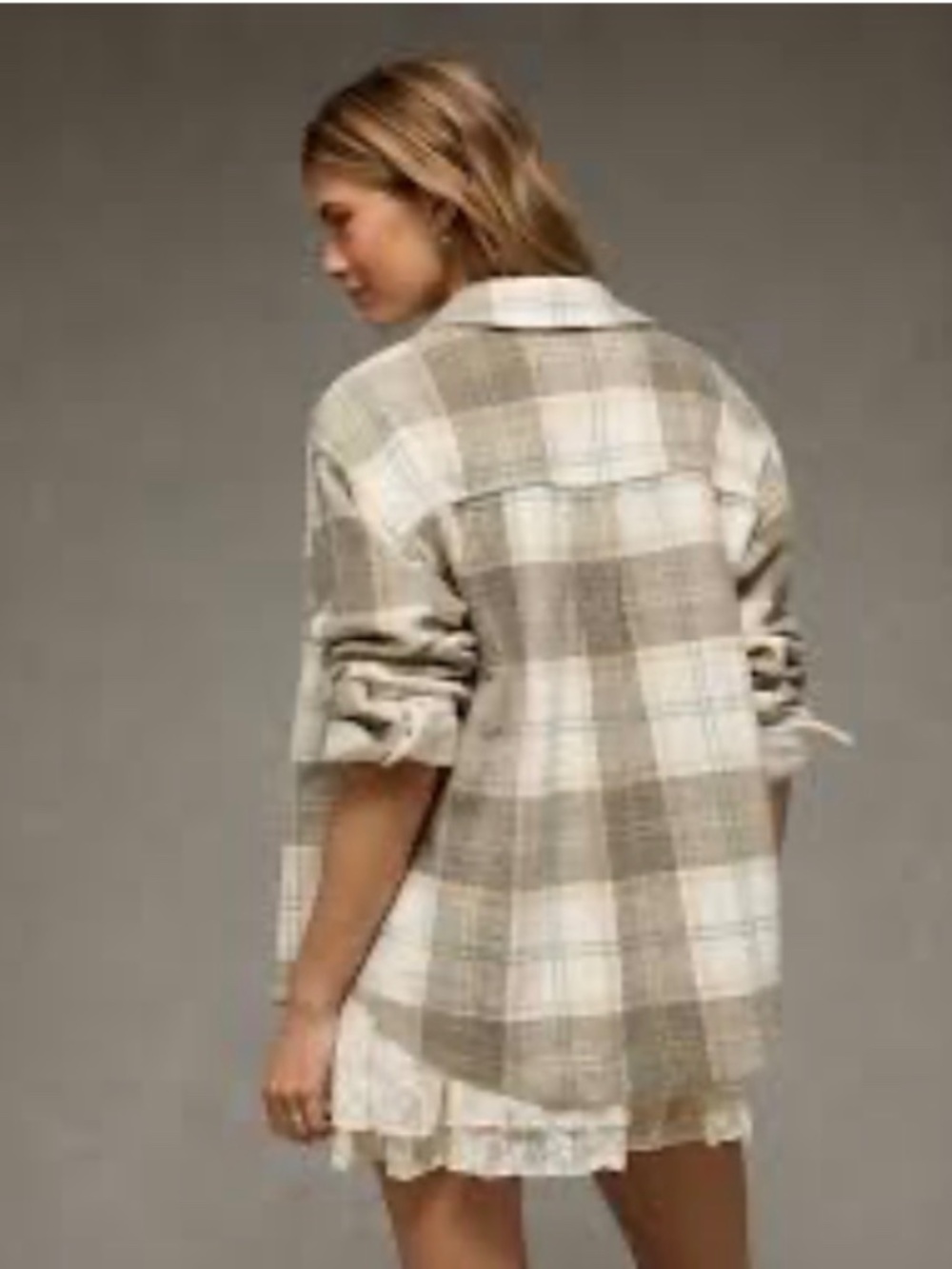American Eagle Outfitters Plaid Fleece Shacket M
